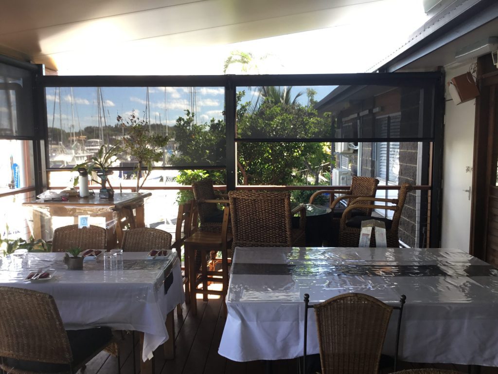 awnings in a restaurant