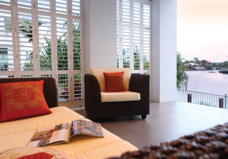 aluminium shutters on an outdoor verandah