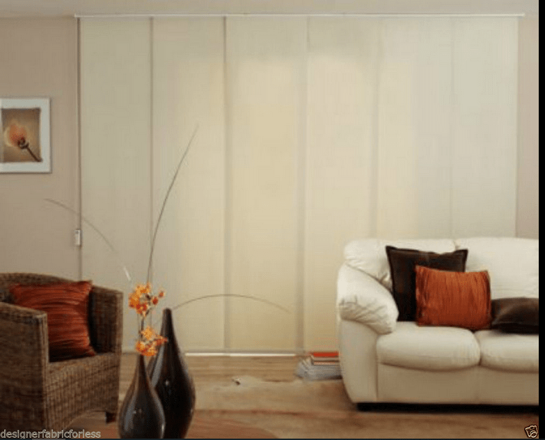 panel glide blinds in a living room